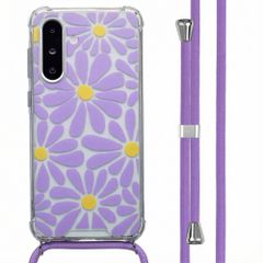 imoshion Design hoesje met koord Samsung Galaxy A26 - Tropical Violet Flowers Connect