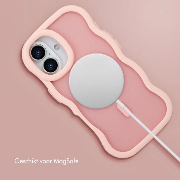 Selencia Wavy Backcover met MagSafe Apple iPhone 17 - Soft Pink
