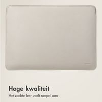 Accezz Leather Laptop hoes Apple MacBook 15 inch - Laptopsleeve - Beige
