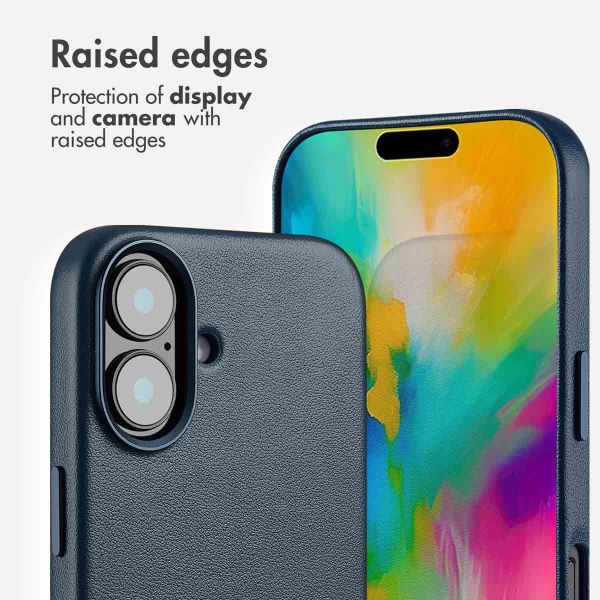 Accezz Leather Back Cover with MagSafe Apple iPhone 16 - Nightfall Blue