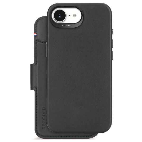 Decoded 2 in 1 Leather Detachable Wallet MagSafe Apple iPhone 16e - Zwart