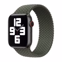 Apple Gevlochten solobandje Apple Watch | 44/45/46/49 mm - Maat 11 - Inverness Green
