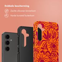 Selencia Vivid Tough Backcover Samsung Galaxy S24 FE - Tropical Vibes Apricot