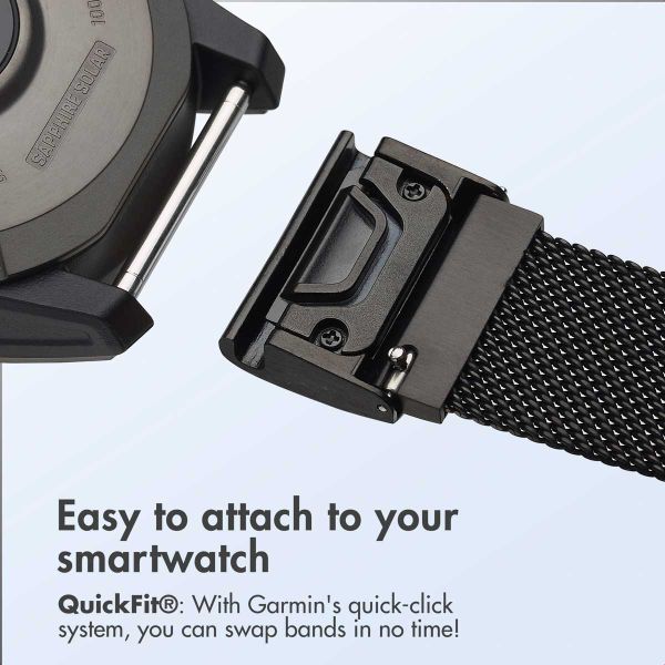 imoshion QuickFit® Milanese Band - Garmin 20 mm Connector - Size L/XL - Black