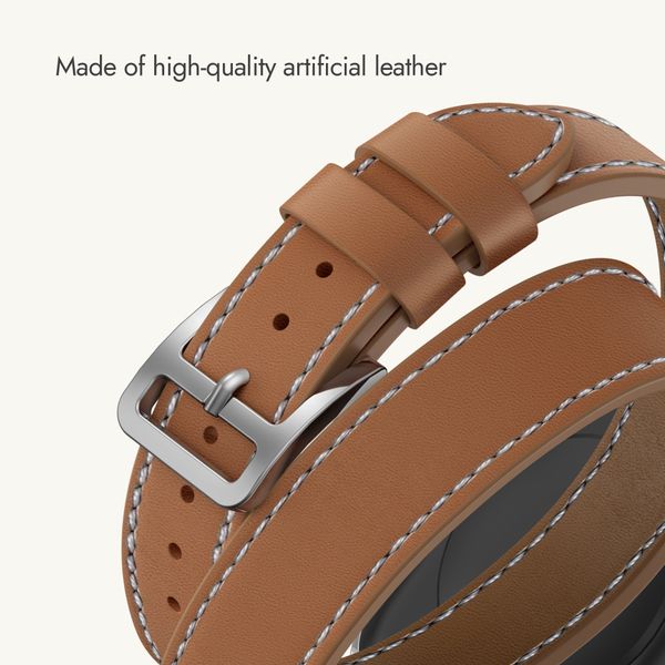 Selencia Élan Double strap band Apple Watch | 38/40/41/42 mm - Light Brown