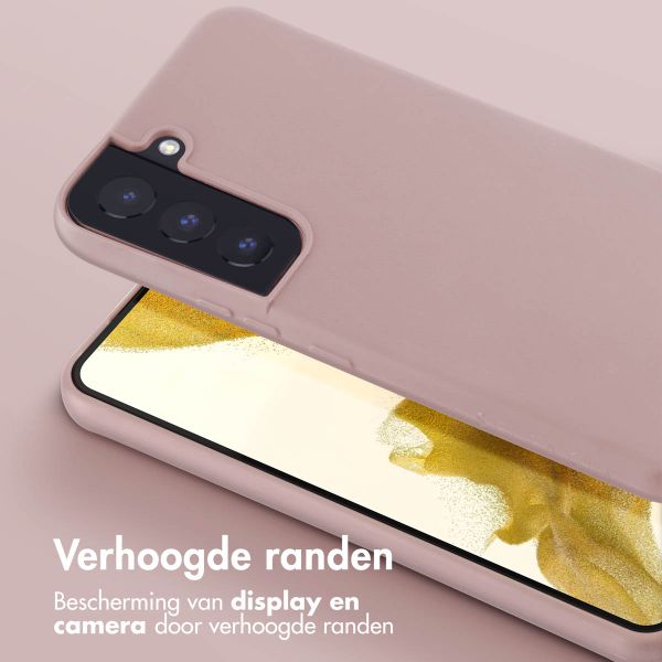 Selencia Siliconen hoesje met afneembaar koord Samsung Galaxy S22 - Sand Pink