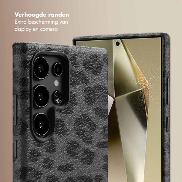 Selencia Sabi Backcover Panterprint met MagSafe Samsung Galaxy S24 Ultra - Midnight Black