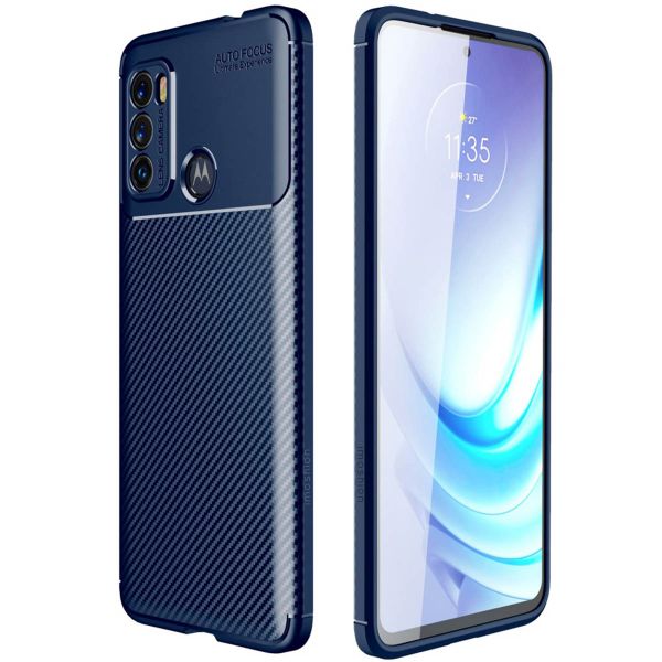 imoshion Carbon Softcase Backcover Motorola Moto G60 - Blauw