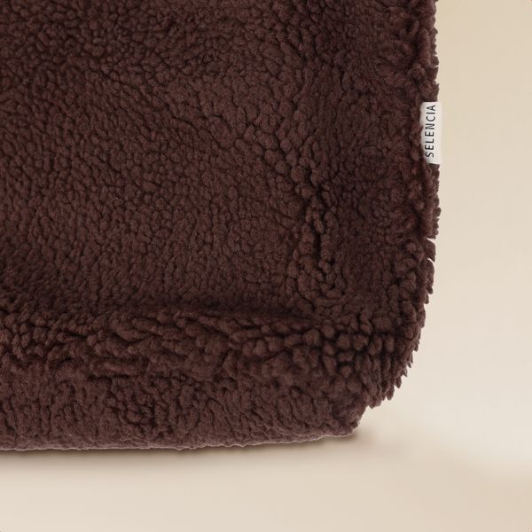 Selencia Zaya Tote Bag - Teddy Laptoptas 16 inch - Choco Brown