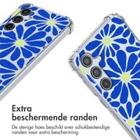 imoshion Design hoesje met koord Samsung Galaxy A35 - Cobalt Blue Flowers Connect