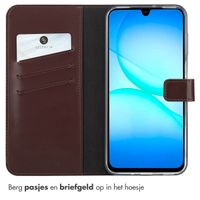 Selencia Echt Leren Bookcase Samsung Galaxy A17 - Bruin