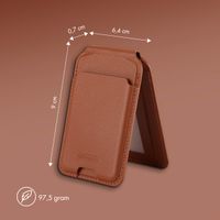 Accezz Leren Wallet met standaard - Geschikt voor MagSafe en Qi2 - Sienna Brown