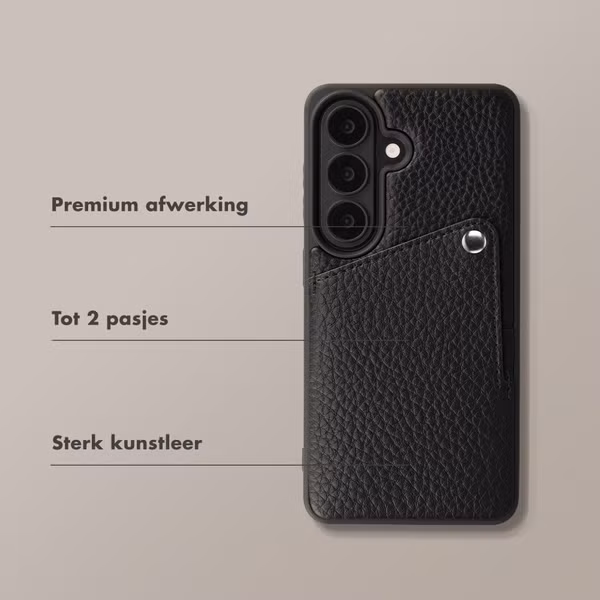 Selencia Riva Backcover met Pashouder Samsung Galaxy S26 - Black