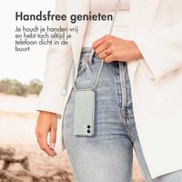 imoshion Design hoesje met koord Apple iPhone 12 (Pro) - Smoke Green Flowers
