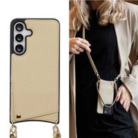 Selencia Nova Telefoonhoes met Koord en Pashouder Samsung Galaxy S25 FE - Beige