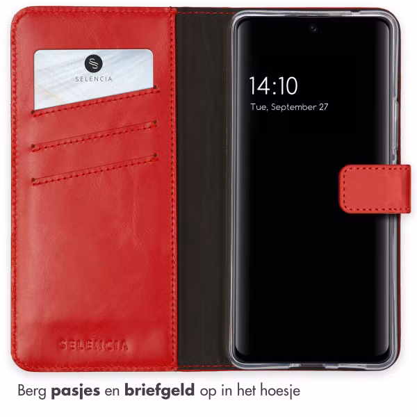 Selencia Echt Leren Bookcase Samsung Galaxy A53 - Rood