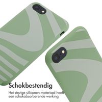 imoshion Siliconen design hoesje met koord iPhone SE (2022 / 2020) / 8 / 7 - Retro Green