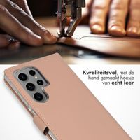 Selencia Echt Leren Bookcase Samsung Galaxy S24 Ultra - Dusty Pink