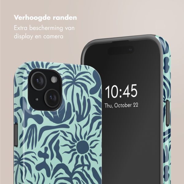 Selencia Vivid Backcover met MagSafe Apple iPhone 15 - Tropical Vibes Light Blue