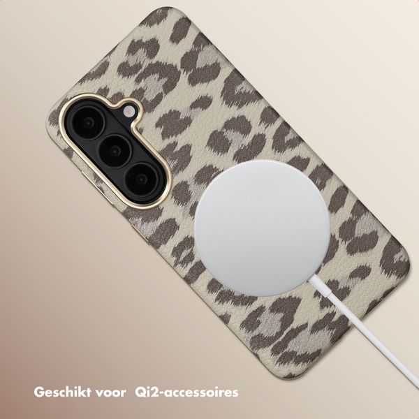 Selencia Sabi Backcover Panterprint met MagSafe Samsung Galaxy S26 - Soft Ivory