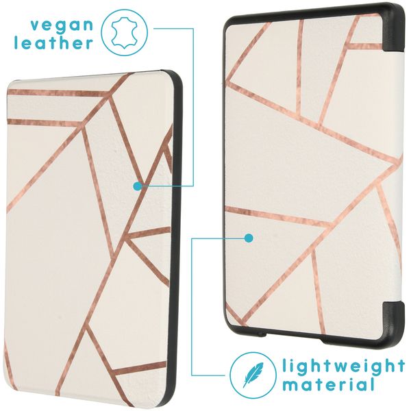 imoshion Design Slim Hard Case Bookcase Kobo Clara HD - White Graphic