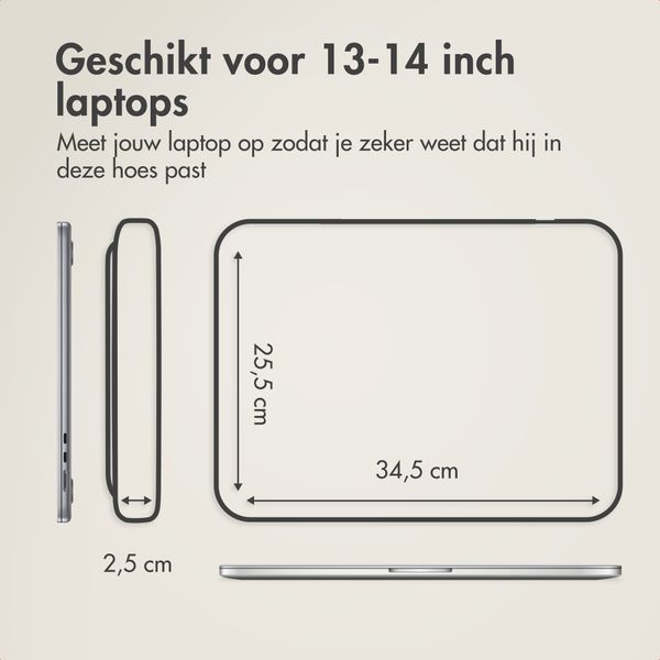 Accezz Leather Laptophoes met rits 13-14 inch - Laptopsleeve - Cognac