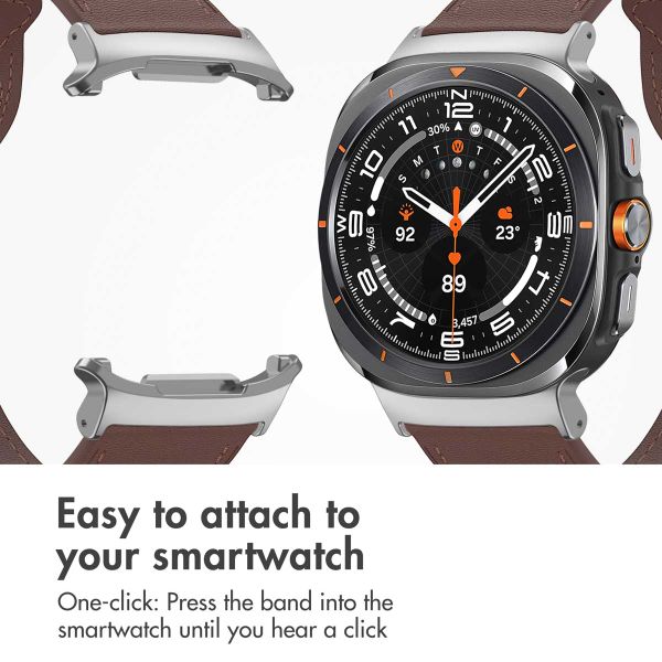 imoshion Leather strap Samsung Galaxy Watch Ultra 2 (2026) / Ultra (2024/2025) - Dark Brown