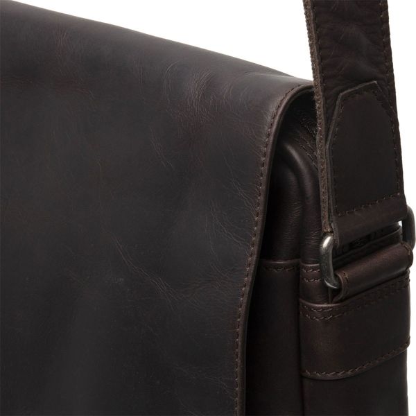 The Chesterfield Brand Gili Laptoptas 14 inch - Schoudertas - Echt leer - Donkerbruin