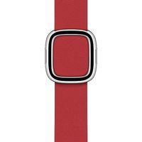 Apple Leather Band Modern Buckle Apple Watch Series 1 t/m 9 / SE (38/40/41 mm) | Series 10 / 11 (42 mm) - Maat M - Scarlet Red