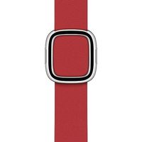 Apple Leather Band Modern Buckle Apple Watch Series 1 t/m 9 / SE (38/40/41 mm) | Series 10 (42 mm) - Maat M - Scarlet Red