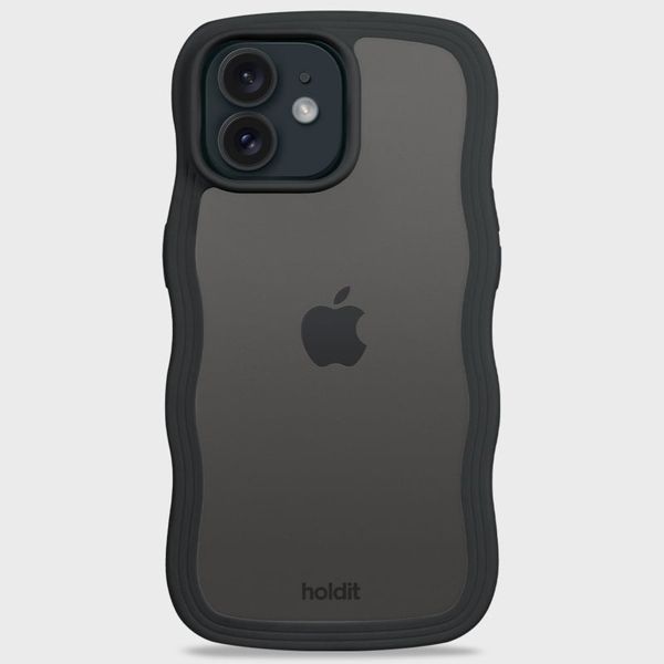 Holdit Wavy Case Apple iPhone 12 (Pro) - Black / Transparent