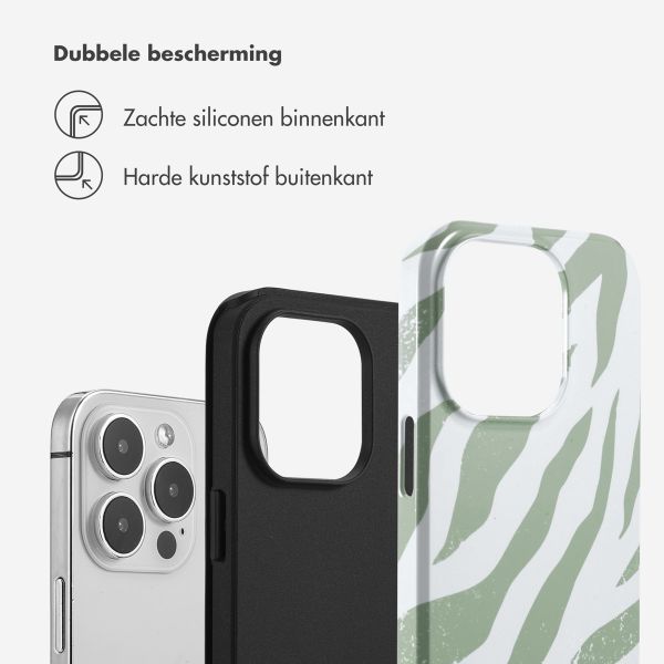 Selencia Vivid Backcover Apple iPhone 14 Pro - Colorful Zebra Sage Green