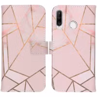 imoshion Design Softcase Bookcase Huawei P30 Lite - Pink Graphic