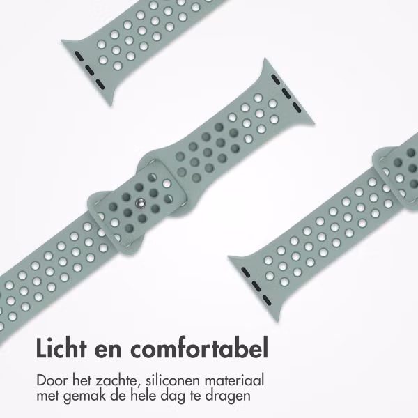 imoshion Sport⁺ bandje Apple Watch Series 1 t/m 9 / SE (38/40/41 mm) | Series 10 / 11 (42 mm) - Maat M/L - Sage
