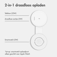 imoshion 2-in-1 Draadloze Reisoplader 25W - iPhone / AirPods / Apple Watch - Qi2.2 - Wit