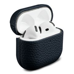 Accezz Echt Leren Case Apple AirPods 4 - Donkerblauw