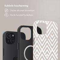 Selencia Vivid Backcover met MagSafe Apple iPhone 15 - Beige Zigzag