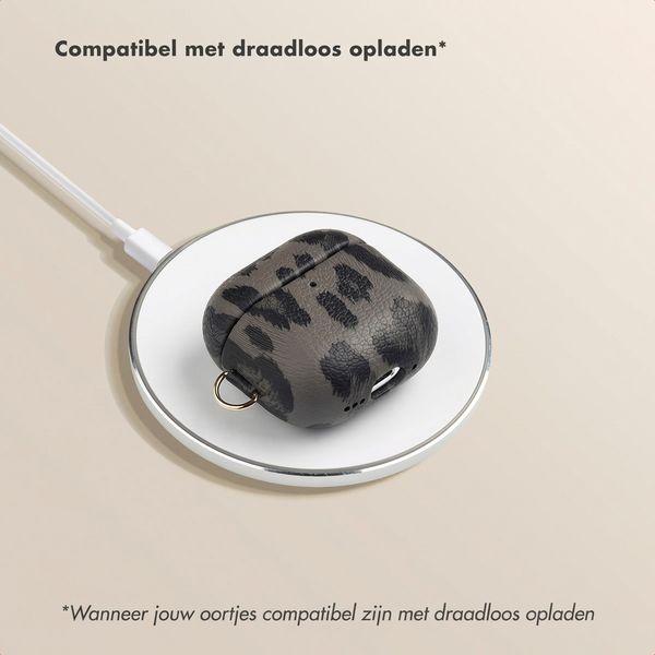 Selencia Sabi Case met panterprint  Apple Airpods 4 - Midnight Black