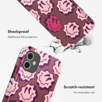 Selencia Vivid Back Cover Apple iPhone 11 - Wavy Smiley Pink