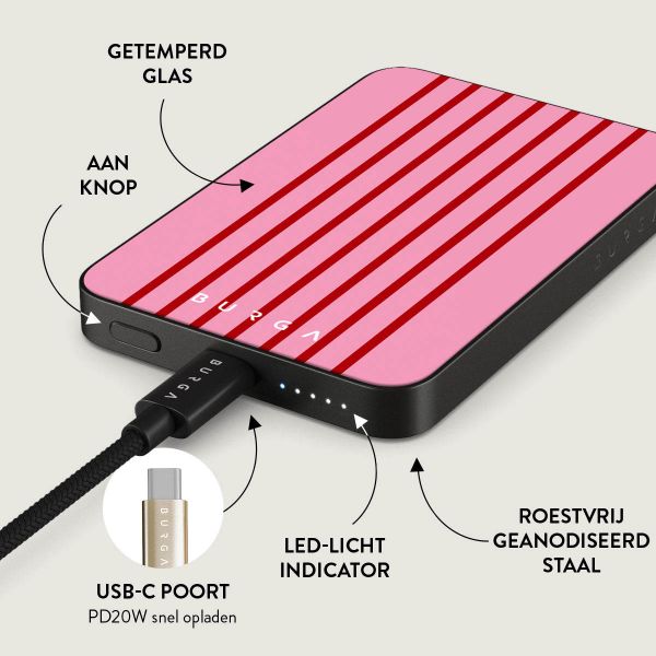 Burga Magnetic Powerbank 5.000 mAh - Geschikt voor MagSafe en Qi2 - Favorite Bikini / Gunmetal