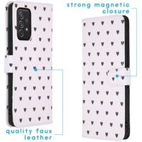 imoshion Design Softcase Bookcase Galaxy A72 - Hearts Allover White