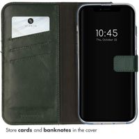 Selencia Genuine Leather Book Case Apple iPhone 14 Plus - Green