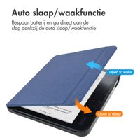 imoshion Canvas Sleepcover Bookcase met stand Kobo Libra Colour - Donkerblauw