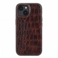 Selencia Croco Backcover met MagSafe Apple iPhone 15 - Choco Brown