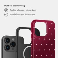 Selencia Vivid Backcover met MagSafe Apple iPhone 15 Pro - Happy Dots Burgundy