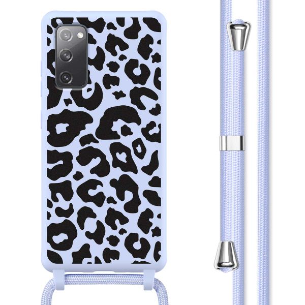 imoshion Siliconen design hoesje met koord Samsung Galaxy S20 FE - Animal Lila