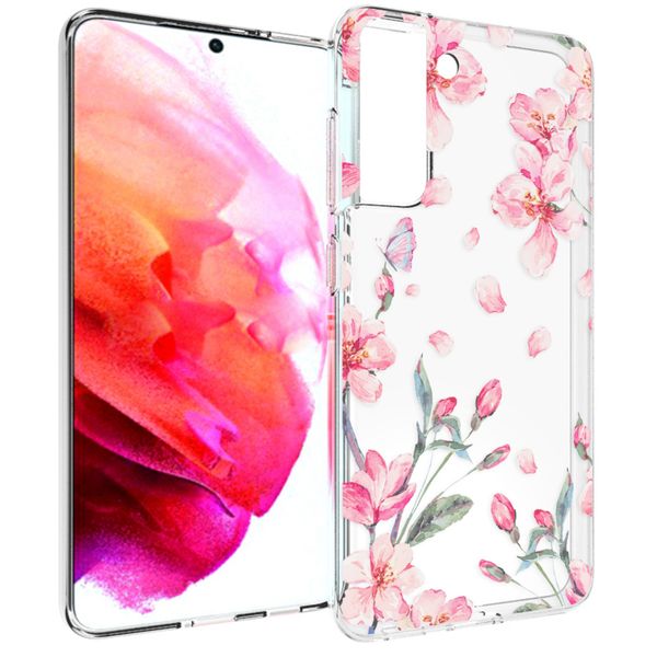 imoshion Design hoesje Samsung Galaxy S21 FE - Bloem - Roze