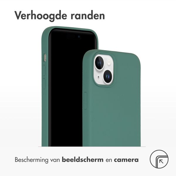 Accezz Liquid Silicone Backcover met MagSafe Apple iPhone 15 Plus - Donkergroen