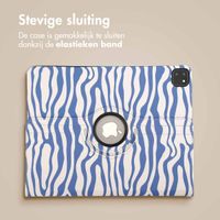 imoshion 360° Draaibare Design Bookcase Apple iPad Air 13 inch (2025) M3 / (2024) M2 - White Blue Stripes