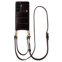 Selencia Nova Real Leather Back Cover with Card Holder Samsung Galaxy S26 - Dark Chocolate